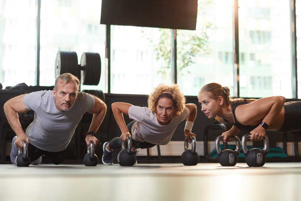 People Training With Dumbbells People Training With Dumbbells