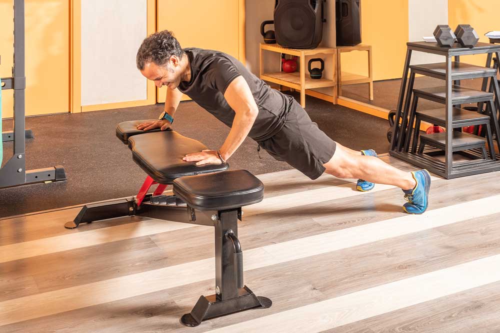 Push Ups On Bench In The Gym Push Ups On Bench In The Gym