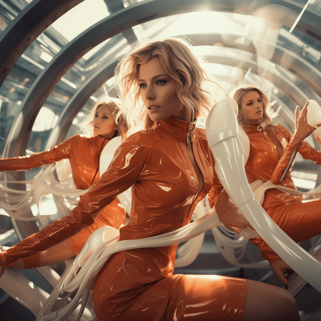 Best High End Female Super Models In Their 30S Streching On A Spaceships Image 15103