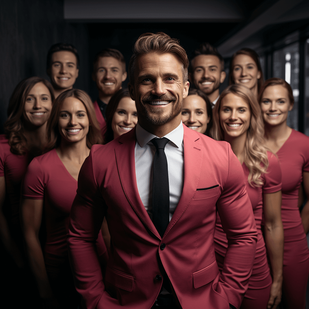 What Is Man Surrounded By Smiling Female Fitness Models Image 20722