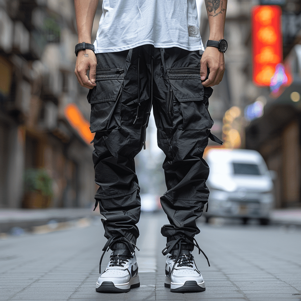 What Is Mens Black Cargo Pants Image 30530
