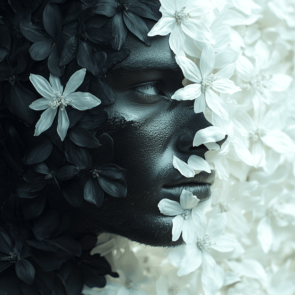 black from white
