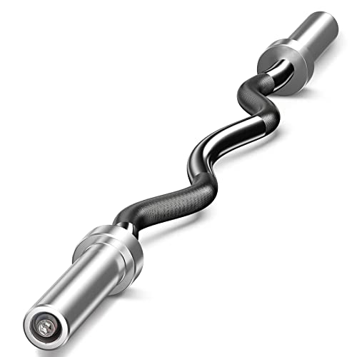 Holleyweb Olympic Barbell Curl Bar Ez Bar Strength Training Bar Threaded Chrome Barbell Bar For Weightlifting Hip Thrusts Squats And Lunges Black Inches A Yd Holleyweb Olympic Barbell Curl Bar Ez Bar Strength Training Bar Threaded Chrome Barbell Bar For Weightlifting, Hip Thrusts, Squats And Lunges, Black, Inches (A Yd)