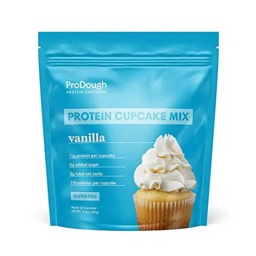 Prodough High Protein  Gluten Free Cupcake Mix, Low Carb, G Of Protein Per Cupcake, No Added Sugars, Keto Friendly, Makes , Healthy Dessert (Vanilla)