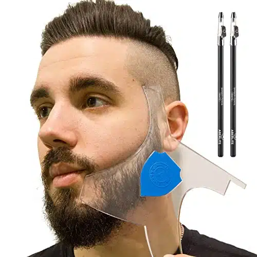 Aberlite Clearshaper   Beard Shaper Kit Wbarber Pencils   Premium Shaping Tool   % Clear  Many Styles   The Ultimate Beardhair Lineup (Us Patent)   Beard Stencil Guide Template Outliner