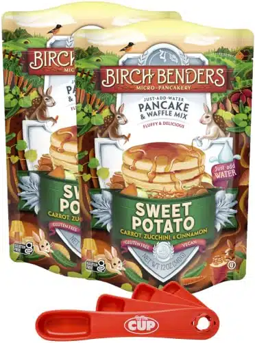 Birch Benders Sweet Potato Pancake And Waffle Mix, Oz (Pack Of ) With By The Cup Swivel Spoons