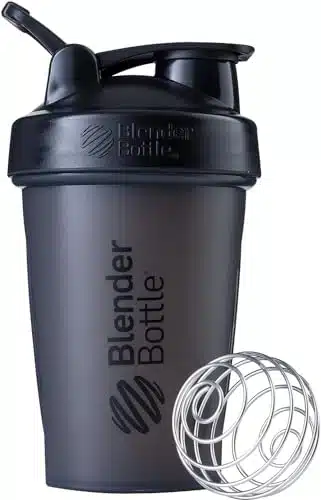 Blenderbottle Classic Shaker Bottle Perfect For Protein Shakes And Pre Workout, Black, Oz
