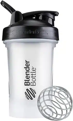 Blenderbottle Classic Vshaker Bottle Perfect For Protein Shakes And Pre Workout, Ounce, Clearblack