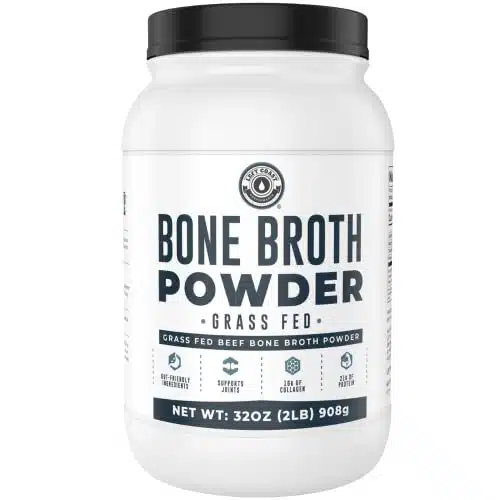 Bone Broth Powder, Lb Pure Grass Fed Beef Bone Broth Protein Powder. Unflavored, Contains Collagen, Glucosamine &Amp; Gelatin, Paleo, Keto, Gut Friendly, Non Gmo, Dairy Free. Oz