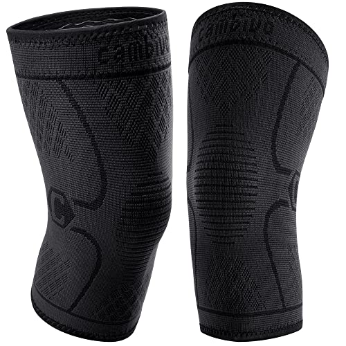 Cambivo Pack Knee Brace Knee Compression Sleeve For Men And Women Knee Support For Running Workout Gym Hiking Sports Blacklarge Cambivo Pack Knee Brace, Knee Compression Sleeve For Men And Women, Knee Support For Running, Workout, Gym, Hiking, Sports (Black,Large)