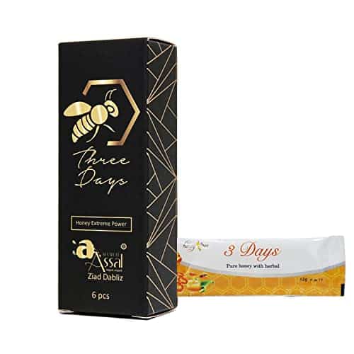 Dabliz Group Internation Trading Llc Khan El Assal Three Days Organic Honey For Men Made With Natural Jelly Bee Pollen And % Pure Mixed Herbals  Pack Of Sachets, Kilograms