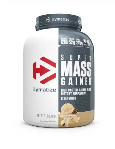Dymatize Super Mass Gainer Protein Powder, Calories &Amp; G Protein, Gain Strength &Amp; Size Quickly, G Bcaas, Mixes Easily, Tastes Delicious, Gourmet Vanilla, Pound (Pack Of )