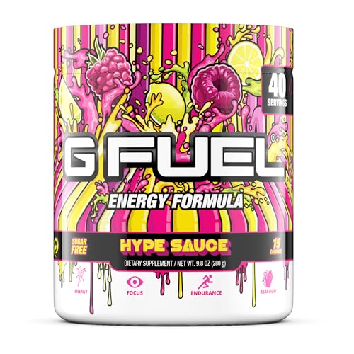 G Fuel Hype Sauce Energy Powder Sugar Free Clean Caffeine Focus Supplement Water Mix Raspberry Lemonade Flavor Focus Amino Vitamin Antioxidants Blend Oz Servings G Fuel Hype Sauce Energy Powder, Sugar Free, Clean Caffeine Focus Supplement, Water Mix, Raspberry Lemonade Flavor, Focus Amino, Vitamin + Antioxidants Blend, Oz (Servings)
