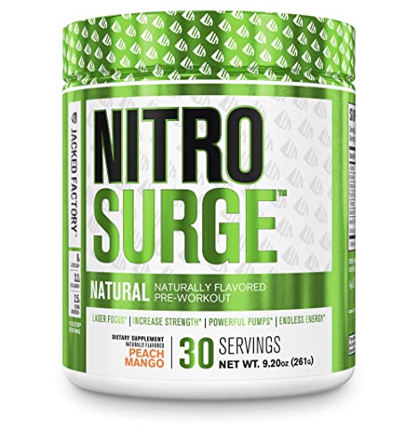 Jacked Factory Nitrosurge Naturally Flavored Pre Workout Supplement Endless Energy Strength Gains Nitric Oxide Booster Powerful Preworkout Energy Powder Servings Peach Mango Jacked Factory Nitrosurge Naturally Flavored Pre Workout Supplement Endless Energy &Amp; Strength Gains Nitric Oxide Booster &Amp; Powerful Preworkout Energy Powder Servings, Peach Mango