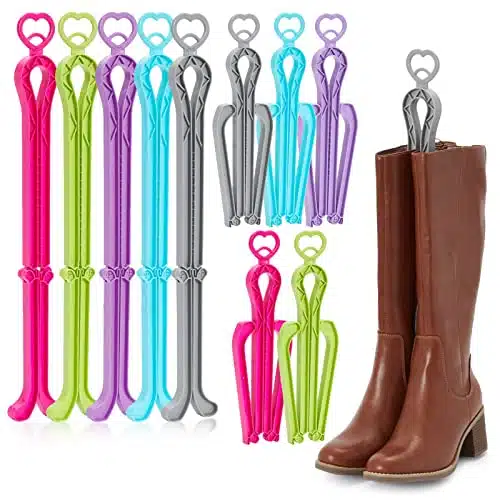Juvale Pack Adjustable Boot Shapers For Tall Boots, Below The Knee Boots Support Stand, Folding Boot Inserts For Women And Men, Storage Solutions, Colors (X Inches)