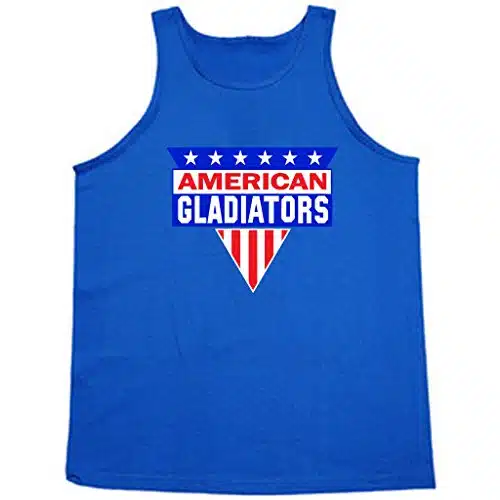 King Threads Blue American Gladiators Logo Tank Top Adult Large
