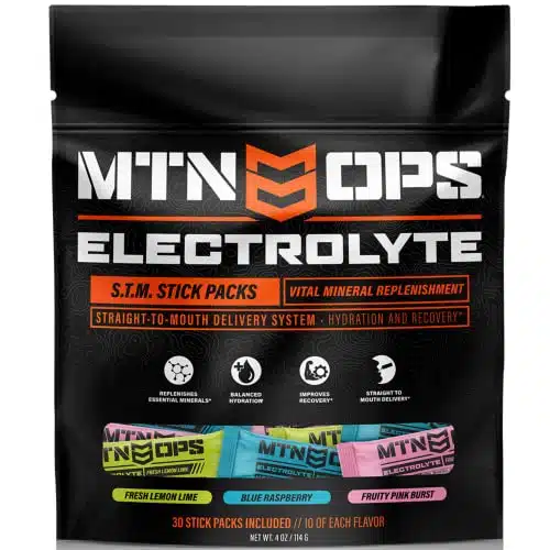 Mtn Ops Stm Electrolyte Stick Packs   Pouch
