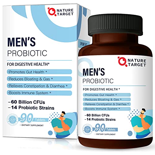 Nature Target Probiotics For Men With Men Care Supplement Prebiotics Probiotic For Mens Digestive And Immune Healthbillion Cfus Strains Shelf Stable Gluten Soy Free Tablets Nature Target Probiotics For Men With Men Care Supplement, Prebiotics &Amp; Probiotic For Men'S Digestive And Immune Health,Billion Cfus &Amp; Strains Shelf Stable, Gluten &Amp; Soy Free (Tablets)