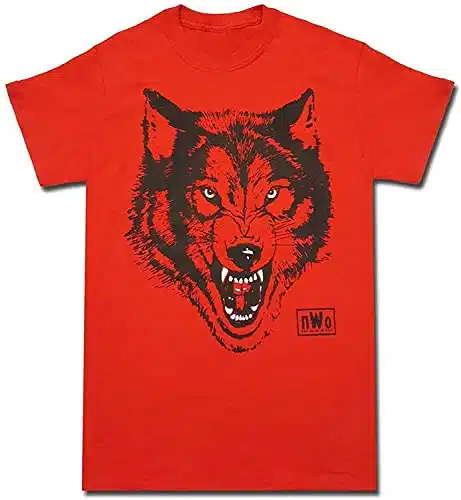 New World Wrestling Wolfpac Order Logo Adult Red T Shirt (Medium)