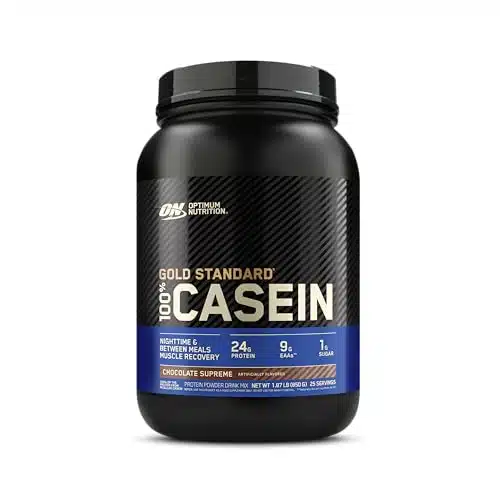 Optimum Nutrition Gold Standard % Micellar Casein Protein Powder, Slow Digesting, Helps Keep You Full, Overnight Muscle Recovery, Chocolate Supreme, Pound (Packaging May Vary)