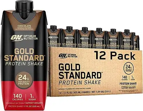 Optimum Nutrition Gold Standard Protein Shake, G Protein, Ready To Drink Protein Shake, Gluten Free, Vitamin C For Immune Support, Chocolate, Fl Oz, Count