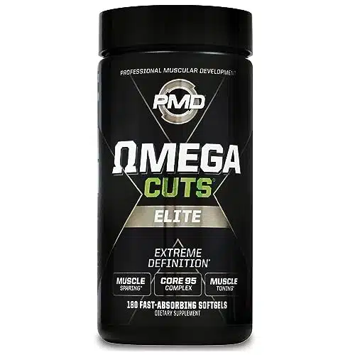 Pmd Sports Omega Cuts Elite  Fat Loss Muscle Defining Formula   Omega Fatty Acids, Mct'S And Cla For Muscle Definition And Maintenance   Keto Friendly For Women And Men   Stimulant Free (Softgels)