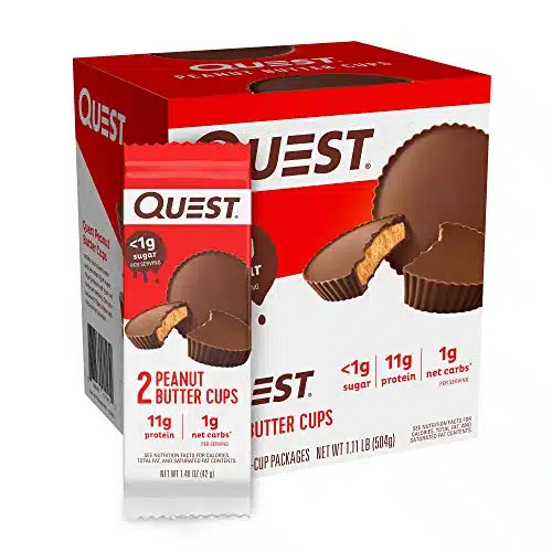 Quest Nutrition High Protein Low Carb, Gluten Free, Keto Friendly, Peanut Butter Cups, Count (Pack Of ) (Total  Ounce)