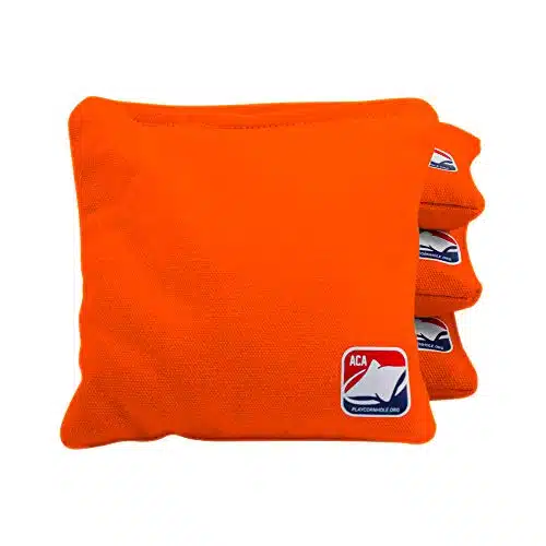 Aca American Cornhole Association Official Cornhole Bags All Weather Resin Filled Regulation In X In Orange