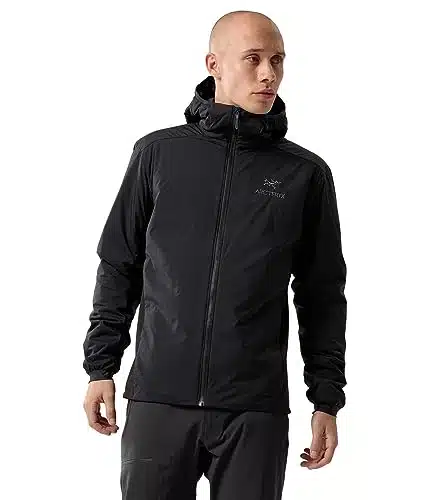 Arc'Teryx Atom Hoody For Men, Redesign  Lightweight, Insulated, Packable Jacket   Light Jackets For Men'S Hiking, Trekking, Ice Climbing Gear, Alpine Climbing, Fall Winter  Black, Large