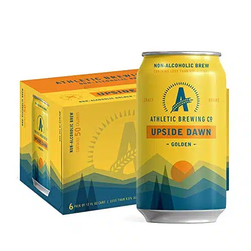 Athletic Brewing Company Craft Non Alcoholic Beer   Pack X Fl Oz Cans   Upside Dawn Craft Golden   Low Calorie, Award Winning   Subtle Aromas With Floral And Earthy Notes