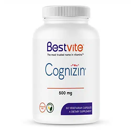 Bestvite Cognizin Citicoline Mg (Vegetarian Capsules)   Clinically Studied Form Of Citicoline   No Stearates   Vegan   Non Gmo   Gluten Free