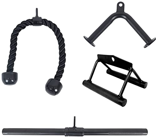Balancefrom Powergainz Tricep Press Down Cable Attachment Lat Pulldown Attachment Weight Machine Accessories V Handle Tricep Rope Rotating Bar V Shaped Bar Black Balancefrom Powergainz Tricep Press Down Cable Attachment, Lat Pulldown Attachment, Weight Machine Accessories, V Handle Tricep Rope, Rotating Bar, V Shaped Bar Black