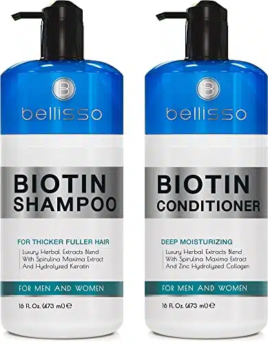 Biotin Shampoo And Conditioner Set   Sulfate And Paraben Free Treatment For Men And Women   Hair Thickening Volumizing Products To Help Boost Thinning Hair With Added Keratin
