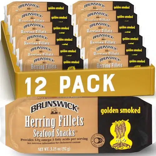 Brunswick Golden Smoked Herring Fillets, Oz Can (Pack Of )   G Protein Per Serving   Gluten Free, Keto Friendly   Great For Pasta &Amp; Seafood Recipes