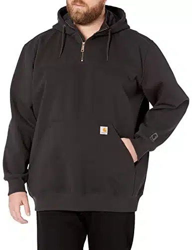 Carhartt Men'S Rain Defender Loose Fit Heavyweight Quarter Zip Sweatshirt, Black, Xx Large