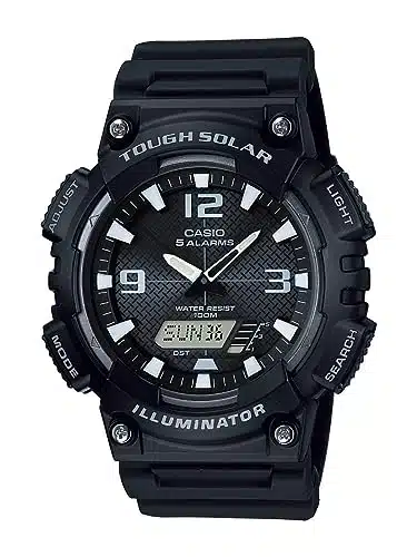Casio Aqs Avcf Men'S Aq S Av Solar Sport Combination Watch, Black