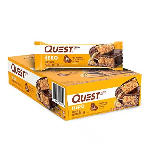 Chocolate Peanut Butter Hero Quest Nutrition Protein Bar, High Protein, Low Carb, Gluten Free, Ounce (Pack Of )
