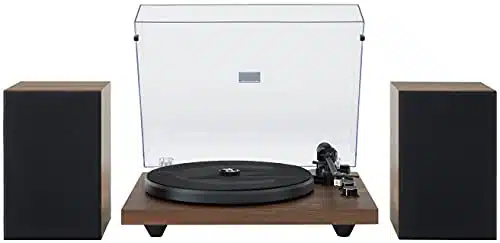 Crosley Cc Turntable Hifi System Record Player With Speakers, Adjustable Tonearm, Moving Magnet Cartridge, Bluetooth Receiver,  Per Channel, And Anti Skate, Walnut