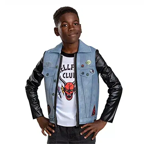 Disguise Eddie Costume For Kids, Official Stranger Things Costume Jacket Top, Child Size Extra Large ()