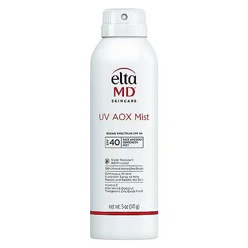 Eltamd Uv Aox Mist Mineral Sunscreen Spray, Spf Body Sunscreen Spray Broad Spectrum Formula Protects From Uvauvb Rays Water Resistant Up To Inutes Made With Zinc Oxide, Oz Spray Bottle,White