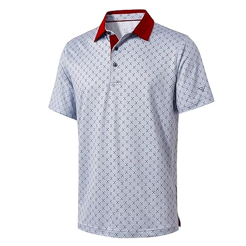Golf Shirts For Men Dry Fit Short Sleeve Print Performance Moisture Wicking Polo Shirt Golf Shirts For Men Dry Fit Short Sleeve Print Performance Moisture Wicking Polo Shirt