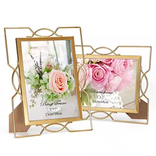 Horlimer Xpicture Frame Set Of , Gold Metal Photo Frames By For Wall Or Tabletop Display, Horizontally Or Vertically