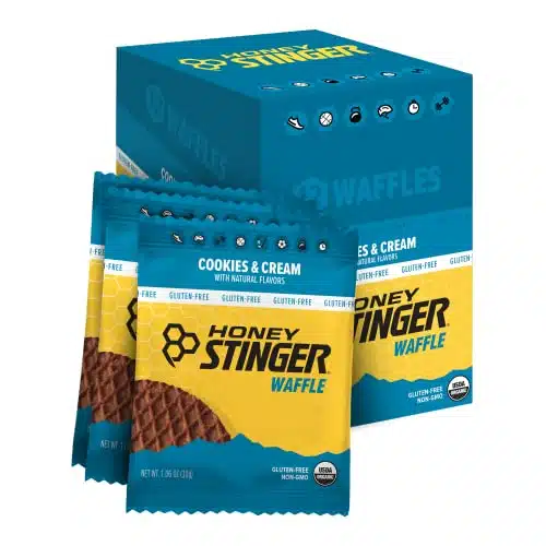 Honey Stinger Organic Gluten Free Cookies &Amp; Cream Waffle  Energy Stroopwafel For Exercise, Endurance And Performance  Sports Nutrition For Home &Amp; Gym, Pre And Post Workout  Affles, Ounce