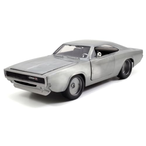 Jada Fast &Amp; Furious Dom'S Dodge Charger Rt Die Cast Car Bare Metal, Toys For Kids And Adults,