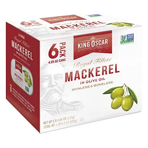 King Oscar Skinless &Amp; Boneless Mackerel Fillets Cluster Pack In Olive Oil, Ounce Cans (Pack Of )