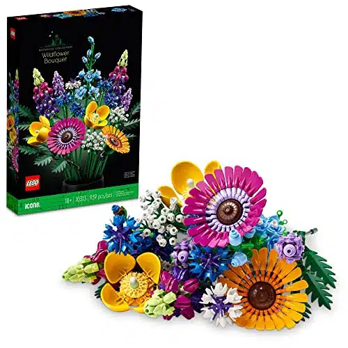 Lego Icons Wildflower Bouquet Set   Artificial Flowers With Poppies And Lavender, Adult Collection, Unique Home Dã©Cor, Botanical Piece For Wife, Spring Flowers