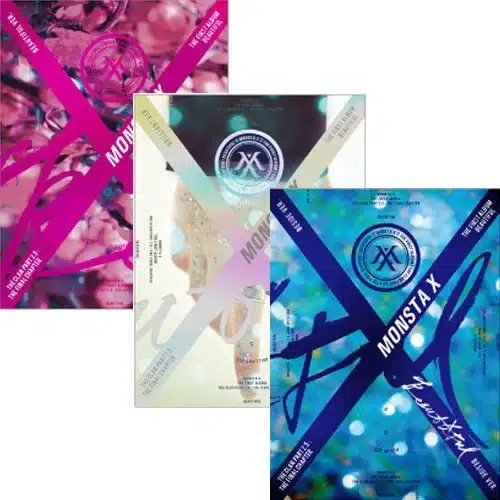 Monsta X [Beautiful] St Album Ver [A+B+C] Cd+P Post Photo+Ea Lyrics+P X Clan Oath Paper +P Card+P Transparent Card+P Sticker+P Store Gift