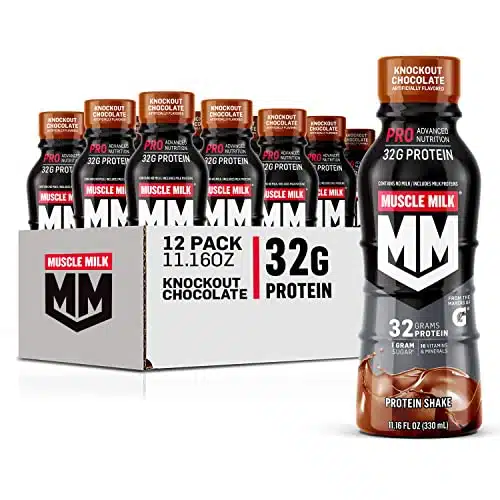 Muscle Milk Pro Advanced Nutrition Protein Shake, Knockout Chocolate, Fl Oz (Pack Of ), G Protein, G Sugar, Vitamins &Amp; Minerals, G Fiber, Workout Recovery, Energizing Snack, Packaging May Vary