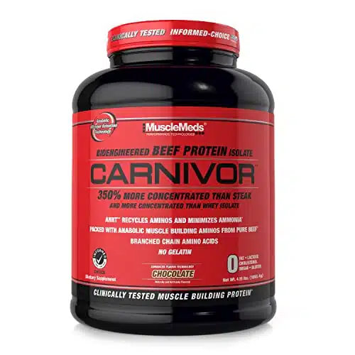 Musclemeds, Carnivor Beef Protein Isolate Powder Servings, Chocolate, Ounce,Pound (Pack Of ),
