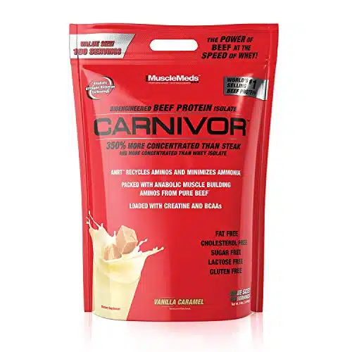 Musclemeds Carnivor Beef Protein Isolate Powder, Vanilla Caramel, Pound